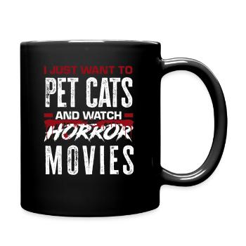 Horror Movies Cats Cinema Gift - Full Colour Mug - black - Right
