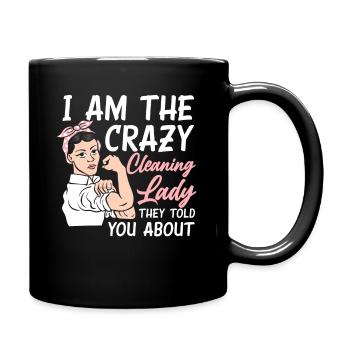 Crazy housekeeper - Full Colour Mug - black - Right