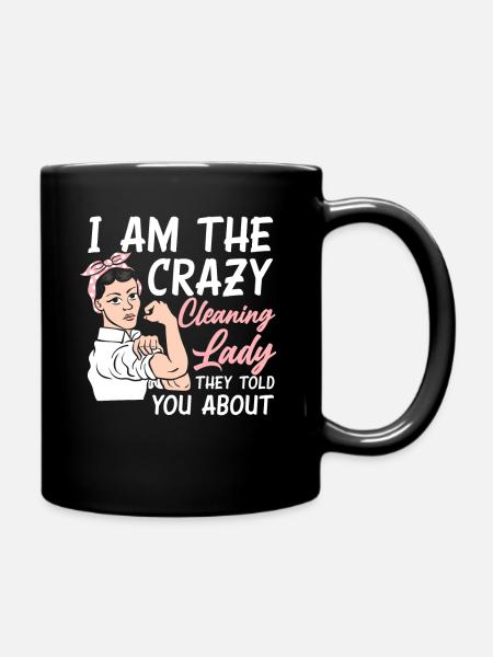 Verrückte Haushälterin - Tasse einfarbig - Schwarz