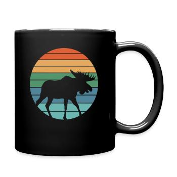 Retro Deer Hunting - Full Colour Mug - black - Right