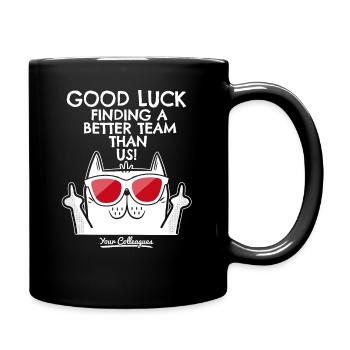 Jobwechsel Neuer Job Abschied Abschiedsgeschenk - Tasse einfarbig - Schwarz - Rechts