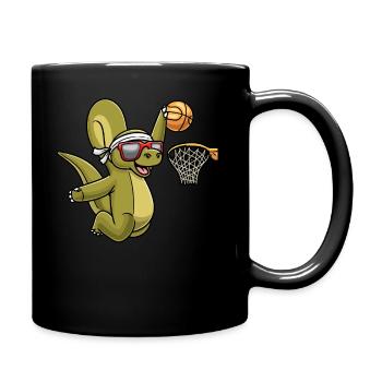 Apatosaurus Dinosaurs Play Basketball Game - Full Colour Mug - black - Right