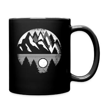 Wald Hiking Natur Bäume Outdoor Wandern Berge - Tasse einfarbig - Schwarz - Rechts