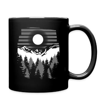 Wald Hiking Natur Bäume Outdoor Wandern Berge - Tasse einfarbig - Schwarz - Rechts
