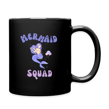 Mermaid squad Meerjungfrau mit Muscheln im Meer - Tasse einfarbig - Schwarz - Rechts