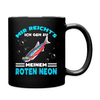 Roter Neon Fischzüchter Fischhaltung Fischhalter - Tasse einfarbig - Schwarz - Rechts