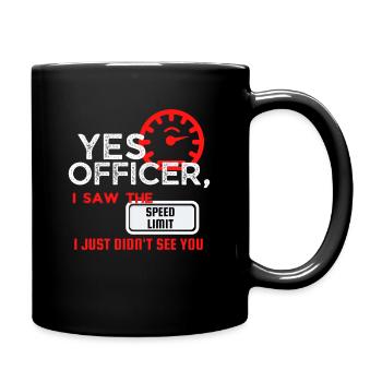 Lustiger Humor Polizei Mechaniker Geschenk Automechaniker - Tasse einfarbig - Schwarz - Rechts
