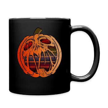 Halloween drôle de salutation costume de citrouille - Mug uni - noir - Droite