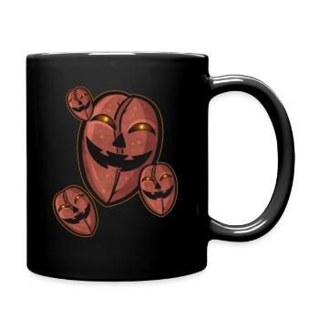 Evil Jack O Lantern Coffee Beans Halloween - Tasse einfarbig - Schwarz - Rechts