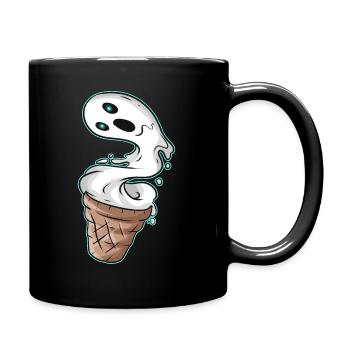 Soft Ice Waffle Ghost Cream Costume For Halloween - Full Colour Mug - black - Right