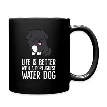 Life Is Better With A Portuguese Water Dog - Full Colour Mug - black - Right