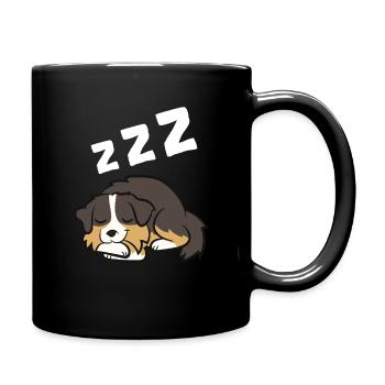 Australian Shepherd Aussie Dog Sleeping - Full Colour Mug - black - Right