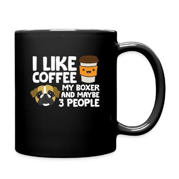J’aime le café, mon boxer et peut-être 3 - Mug uni - noir - Droite