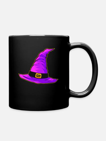 Chapeau de sorcière maléfique Purple Magic Hat Halloween - Mug uni - noir