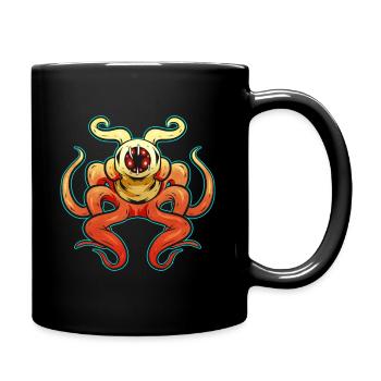 Evil Oktopus Sea Monster Tentacle Halloween - Tasse einfarbig - Schwarz - Rechts