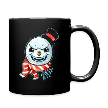 Evil Snowman Froze Bite Zylinder Fangs Halloween - Tasse einfarbig - Schwarz - Rechts