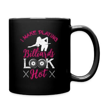Pocketologist Billard Pool Billard 8 Weiblicher - Tasse einfarbig - Schwarz - Rechts