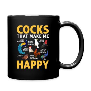 Erwachsene männliche Vögel Sammlung Hahn Lustige - Tasse einfarbig - Schwarz - Rechts