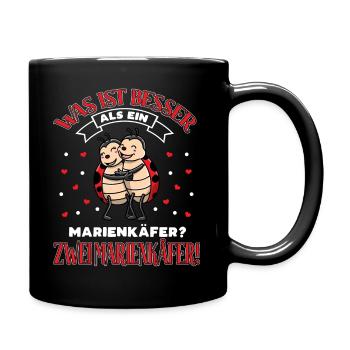Zwei Marienkäfer Liebhaber Frauen Mädchen - Tasse einfarbig - Schwarz - Rechts