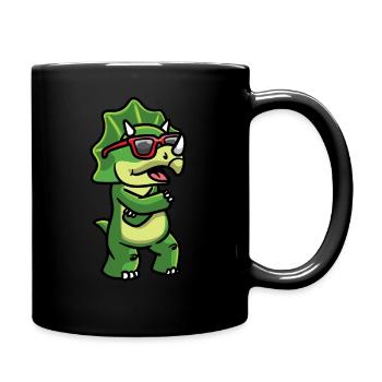 Tricératops Les dinosaures dansent avec des lunettes de soleil - Mug uni - noir - Droite