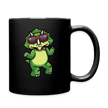 Sturer Triceratops Dinosaurier Dino Jungen - Tasse einfarbig - Schwarz - Rechts