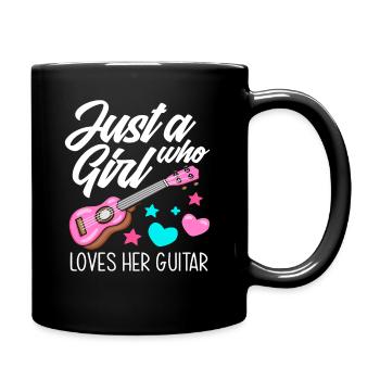 Guitar Girl Guitar Player - Full Colour Mug - black - Right