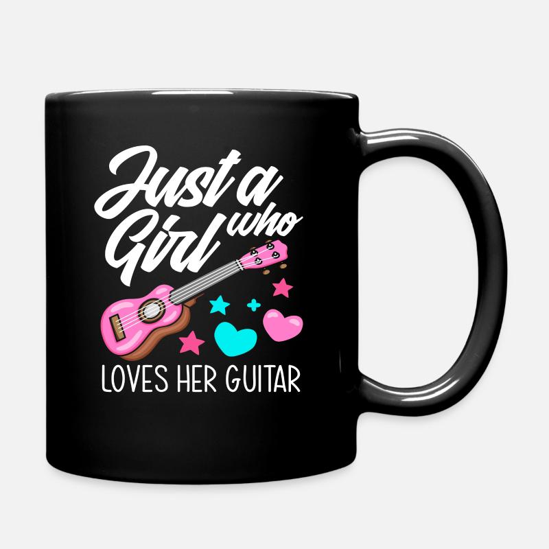 Gitarre Mädchen Gitarrenspielerin - Tasse einfarbig - Schwarz