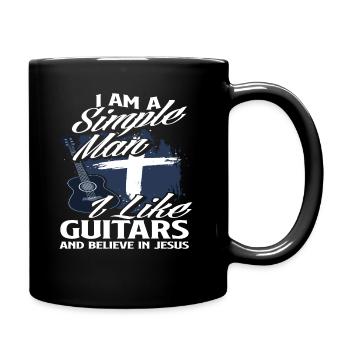 Guitar Jesus Mann - Full Colour Mug - black - Right
