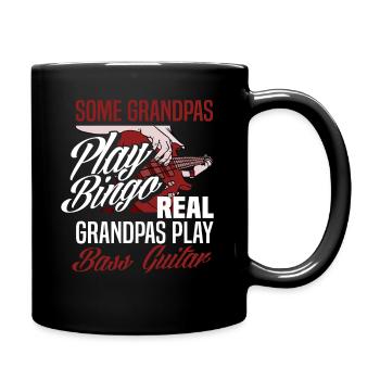 Gitarre Opa Bass Gitarre Alter Mann Geschenk - Tasse einfarbig - Schwarz - Rechts