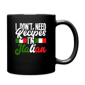 Recette Cuisinier Cuisine Italie Dire Italien - Mug uni - noir - Droite