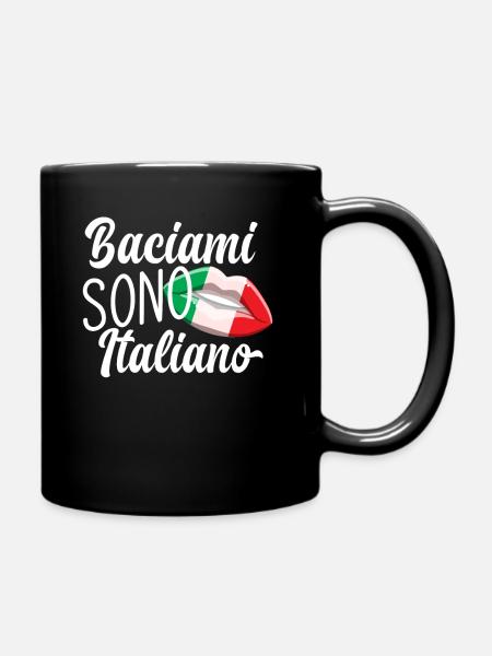 Embrasse-moi je suis italien - Mug uni - noir