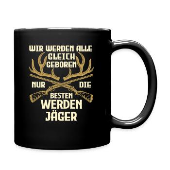 Jäger Spruch Jagen - Tasse einfarbig - Schwarz - Rechts