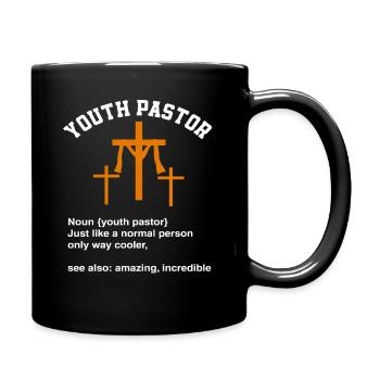 Junger Pfarrer - Tasse einfarbig - Schwarz - Rechts