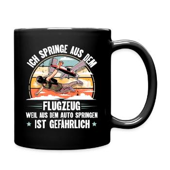 Fallschirmspringen Fallschirmspringer Fallschirm - Tasse einfarbig - Schwarz - Rechts