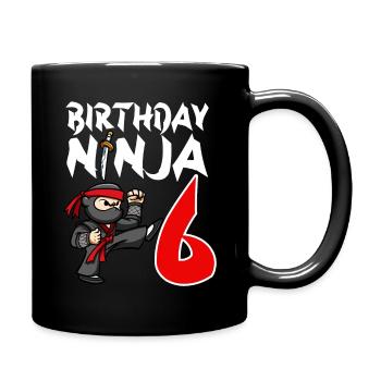 Fête d’anniversaire Ninja japonais de 6 ans Anniversaire - Mug uni - noir - Droite