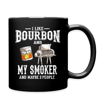 Ich Mag Bourbon Whiskey Smoker Grill Bbq Griller - Tasse einfarbig - Schwarz - Rechts