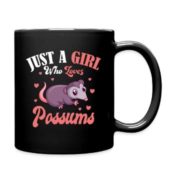 Mädchen Das Opossums Liebt Possum Zoo Beuteltiere - Tasse einfarbig - Schwarz - Rechts