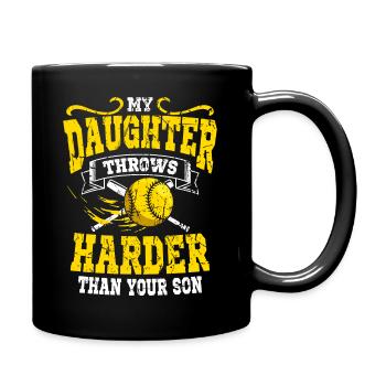My daughter throws baseball harder than your son - Full Colour Mug - black - Right