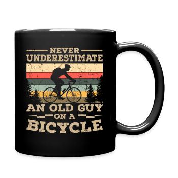 Old Man On Bike Cycling Biker Bike Tour - Full Colour Mug - black - Right