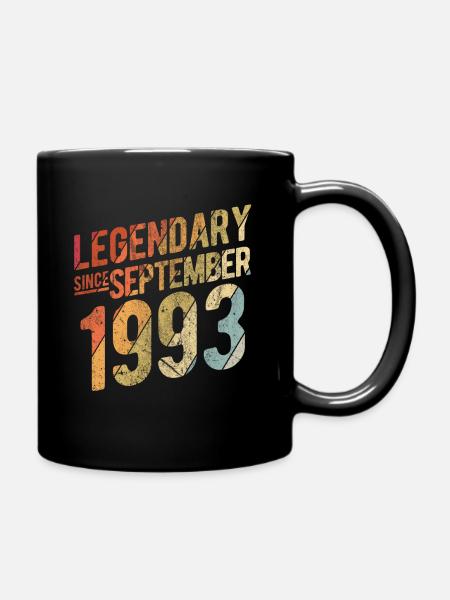 30th Birthday Gift Legendary Since September 1993 - Tasse einfarbig - Schwarz
