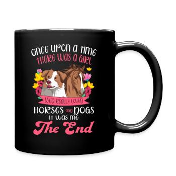 Mädchen Das Pferde Und Hunde Liebt Hund Pferd Pony - Tasse einfarbig - Schwarz - Rechts