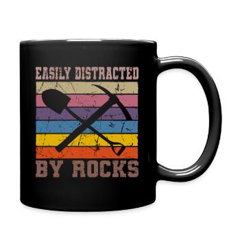 Vintage Retro Geologist Crystal Stone Collector - Full Colour Mug - black - Right