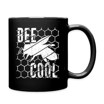 Bee Cool Bienen Imker Nachhaltigkeit Klimaschutz U - Tasse einfarbig - Schwarz - Rechts