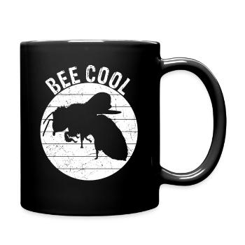 Bee Cool Bienen Imker Nachhaltigkeit Klimaschutz U - Tasse einfarbig - Schwarz - Rechts