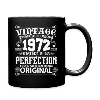 1972 Vintage Anniversaire 1972 exemplaire unique - Mug uni - noir - Droite