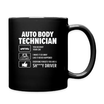 Auto Body Technician Funny Vehicle Repair Car - Full Colour Mug - black - Right