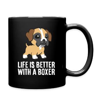 Boxer Dog Owner La vie est meilleure avec un - Mug uni - noir - Droite