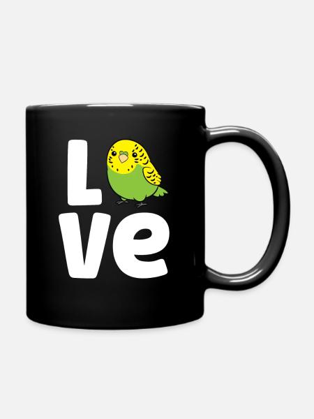 Wellensittich Vogel Liebe Wellensittich - Tasse einfarbig - Schwarz