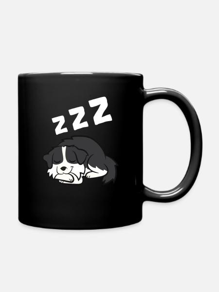 Border Collie Border Collie Chien Dormir - Mug uni - noir