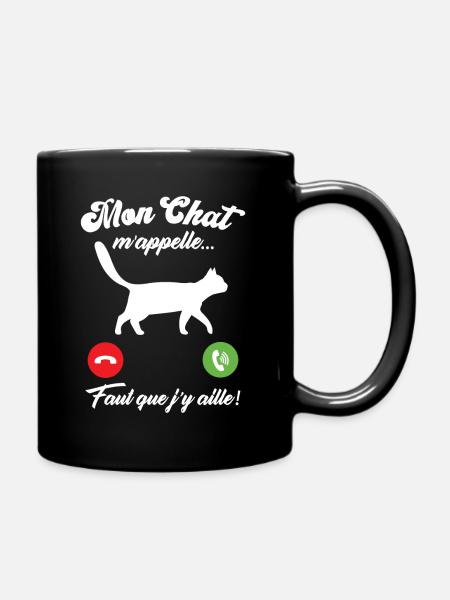 Mon chat m'appelle - Mug uni - noir